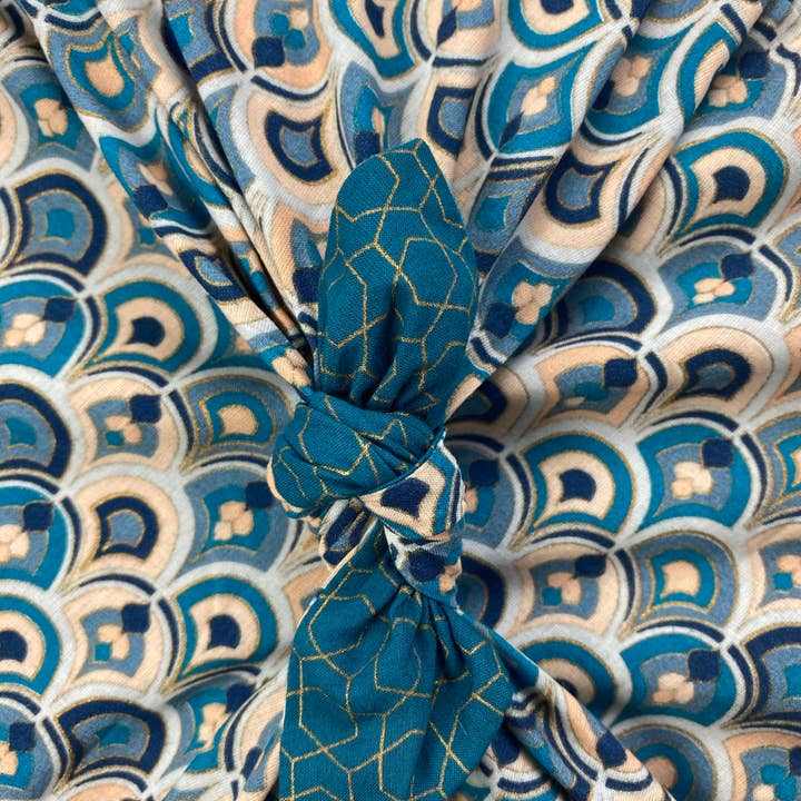 FabRap Furoshiki – wholesale Omslagspapper – Tyg Presentförpackning Vändbar Återanvändbar Art Deco & Ocean