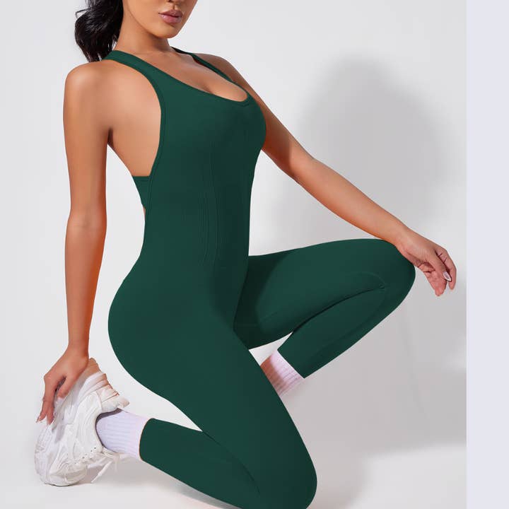 WONDERXFANS - Wholesale Unitard - Women's - Yoga Bodycon V-neck Sports Jumpsuit19