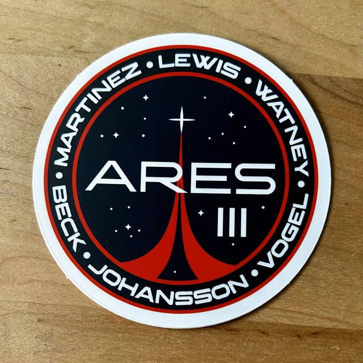Ares III Mission Sticker for wholesale by Red Planet Resorts LLC