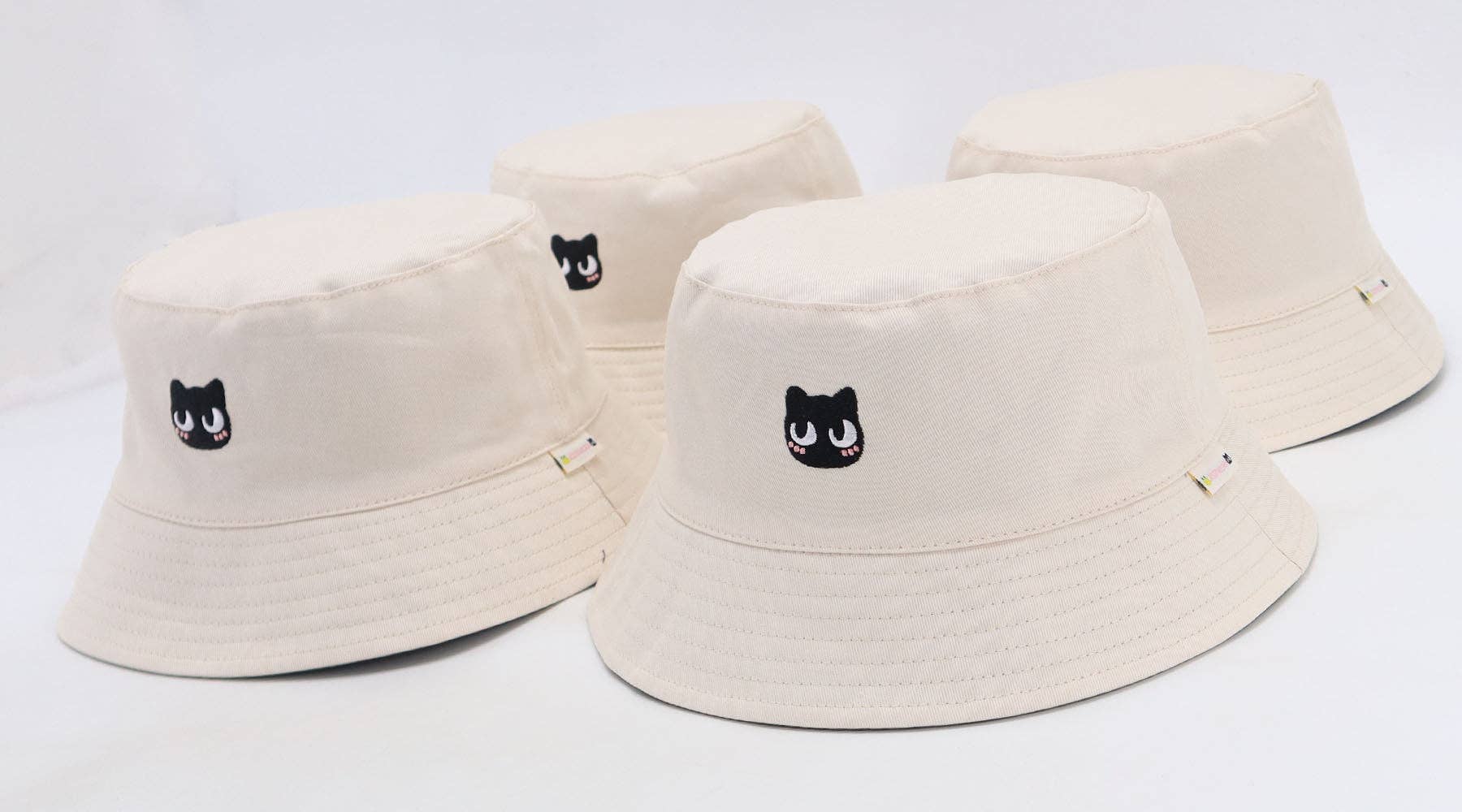 Jessthechen - Wholesale Bucket Hat - Women's - Cat & Mushroom Reversible Bucket Hat | Khaki/Cream4