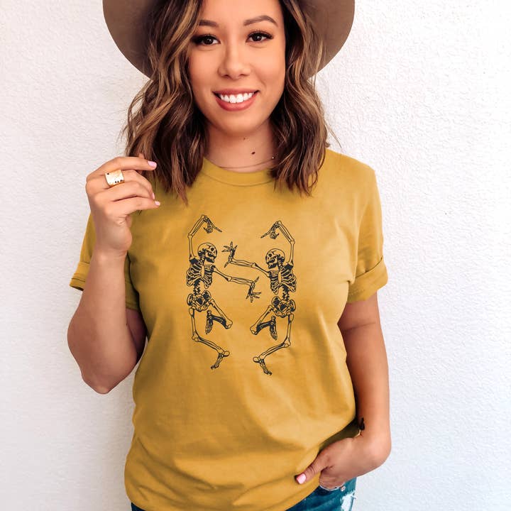 Camiseta de Halloween - Camisa de esqueletos bailarines - Lindo Halloween para venta al por mayor de Humm & Willow