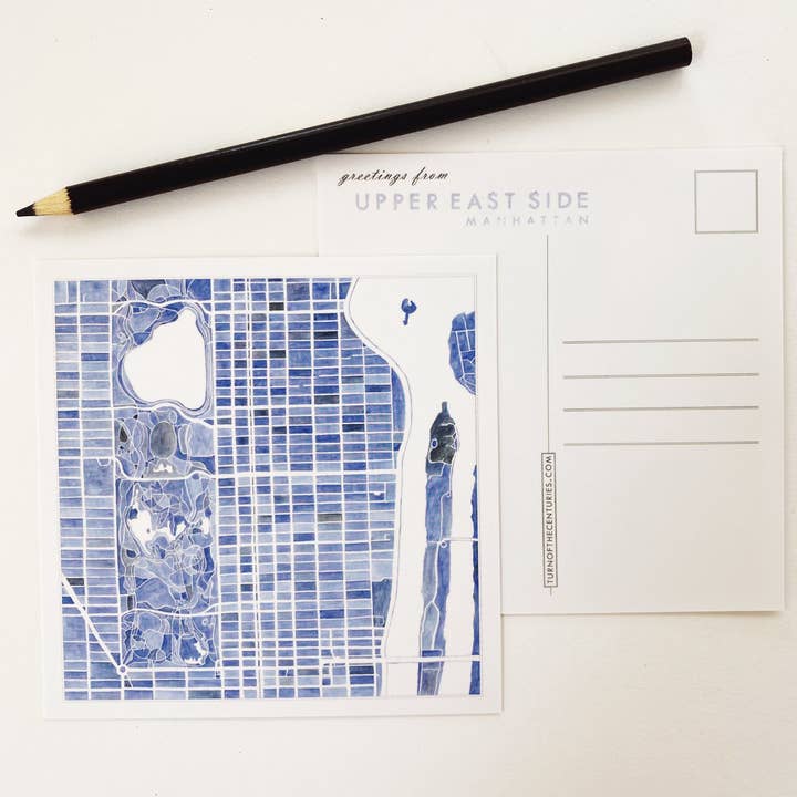 Turn-of-the-Centuries - Wholesale Postcard - Upper East Side NYC Map Postcard2