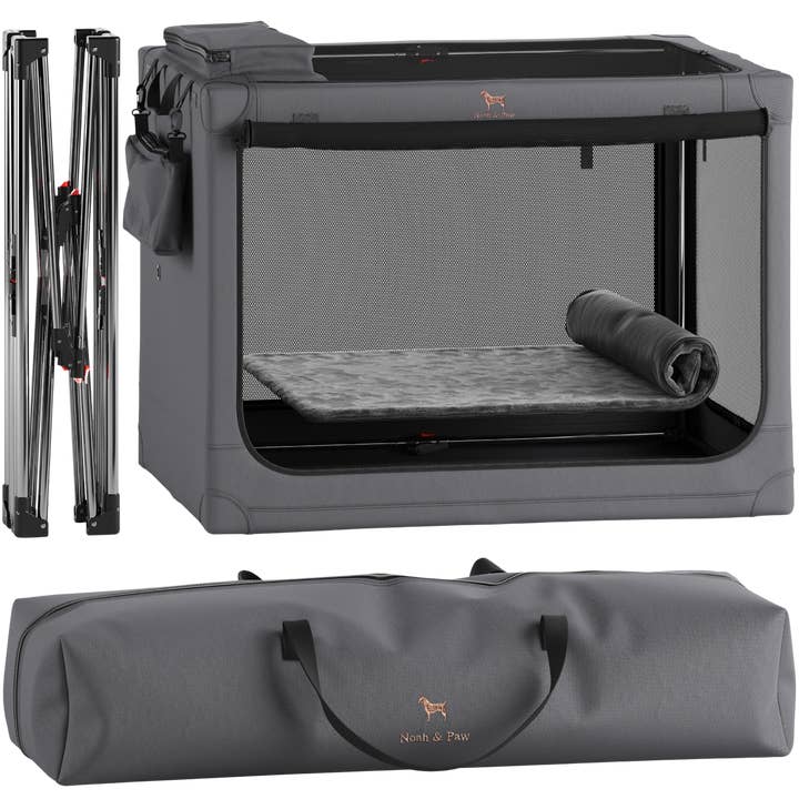 NOAH AND PAW LLC – wholesale Pet carrier – Cat/dog – Collapsible Dog Crate Including Pet Mat Ideal for Traveling (Patented Folding)