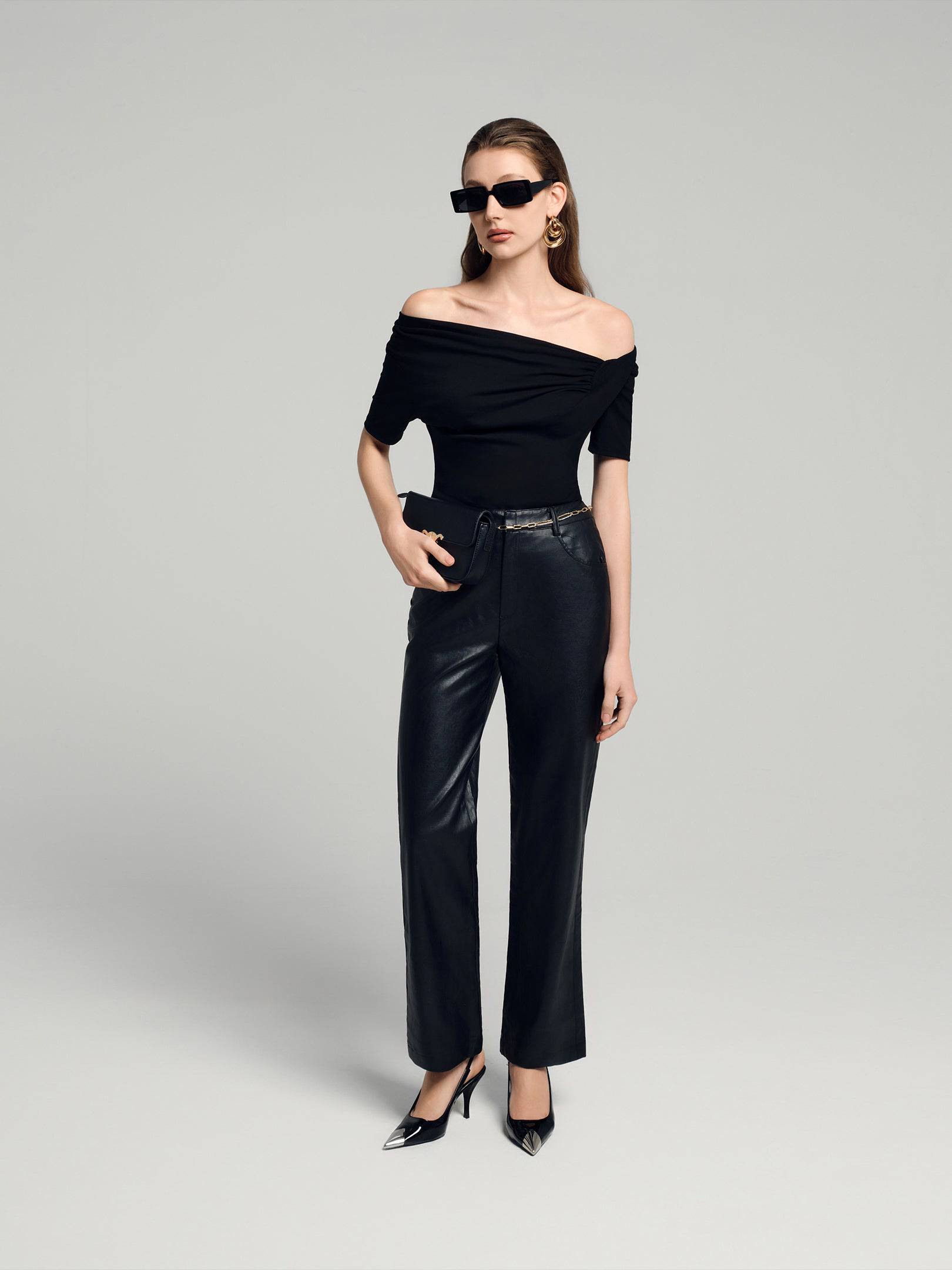 Atelier de La Hang - Vente Chemisier – femme - Haut noir Ella4