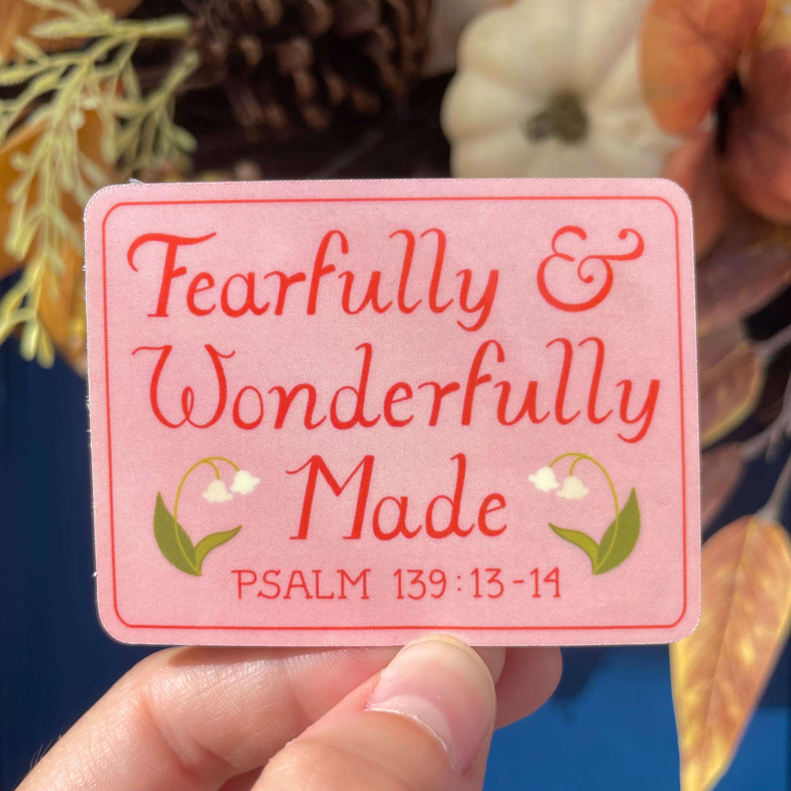 Tiday Art - Wholesale Sticker - Bible Verse Psalm 139 Sticker – Waterproof Vinyl, 2.75"x2"7