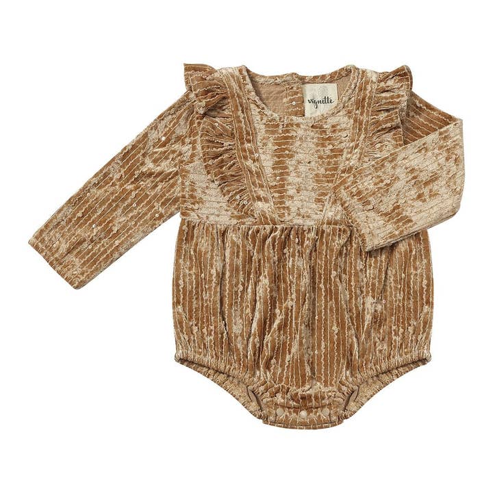 Daisy Bubble in Fawn Sequin Fluweel voor wholesale door Vignette