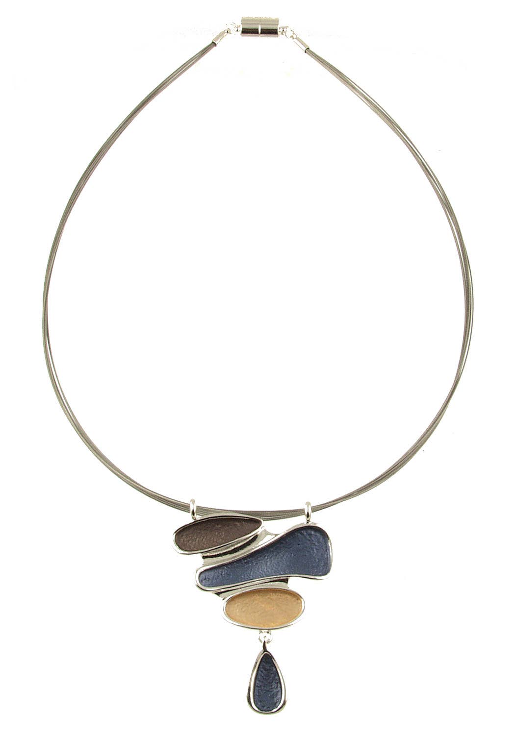 Origin Jewelry - Wholesale Pendant/Charm Necklace - Layered Organic Shapes, Drop Pendant1