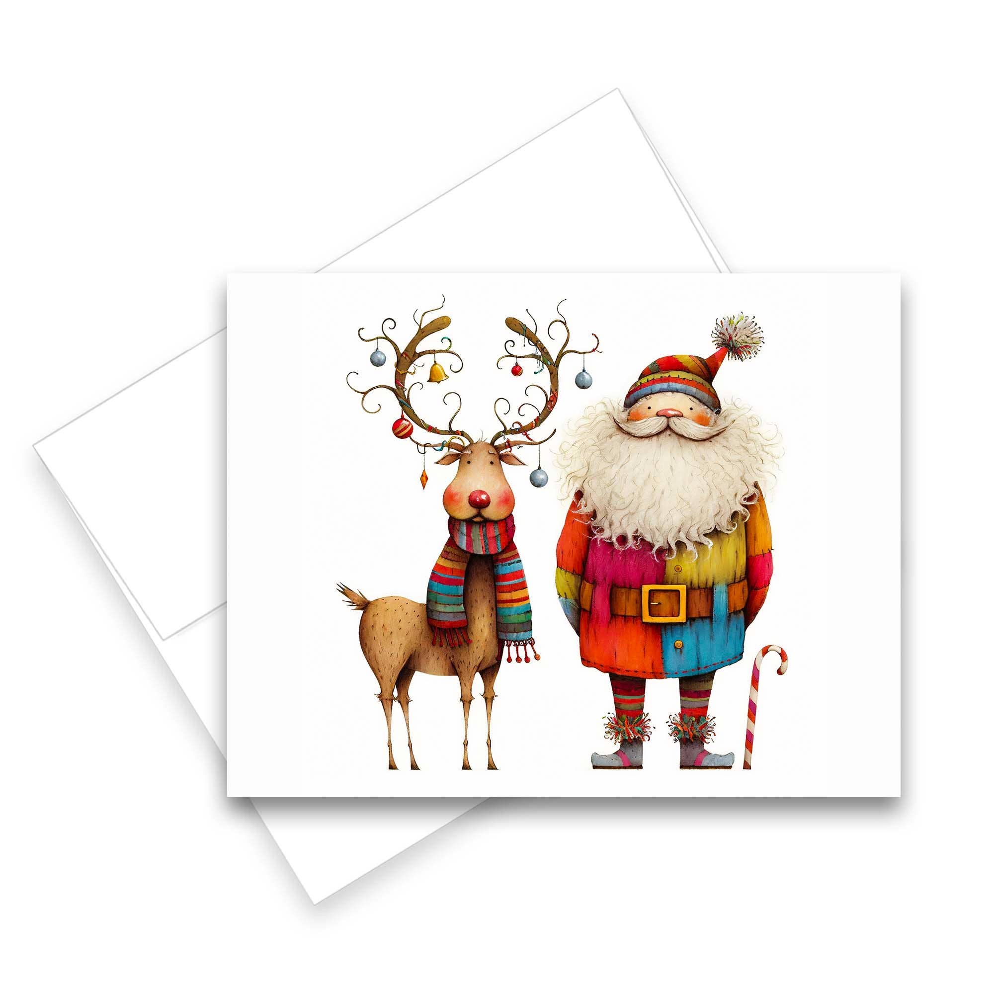 Aria Rae - Wholesale Christmas Card - Assorted Christmas Santa Reindeer Note Cards, Set of 62