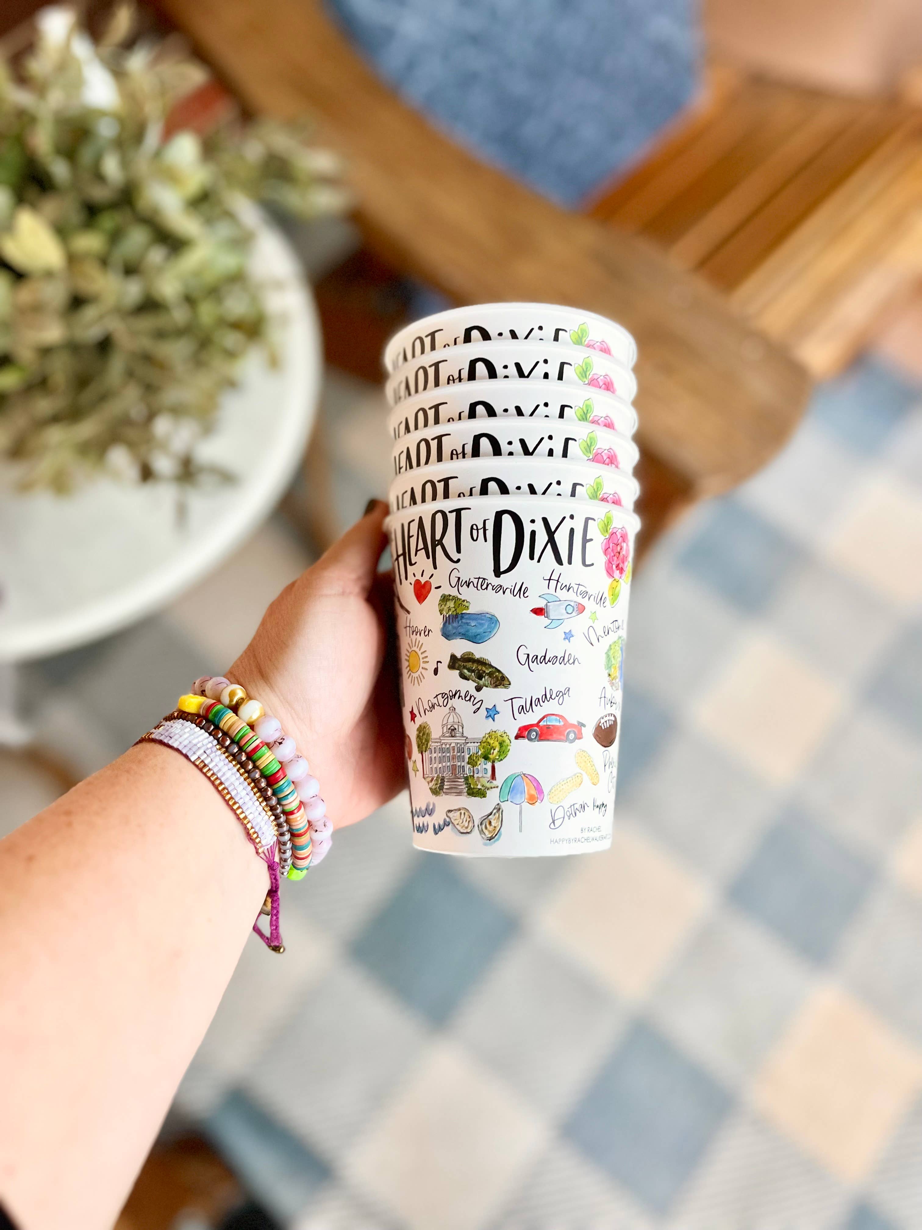 Happy By Rachel, LLC - Wholesale Drinking Glass/Cup - State of Alabama Reusable Party Cups, state pride2