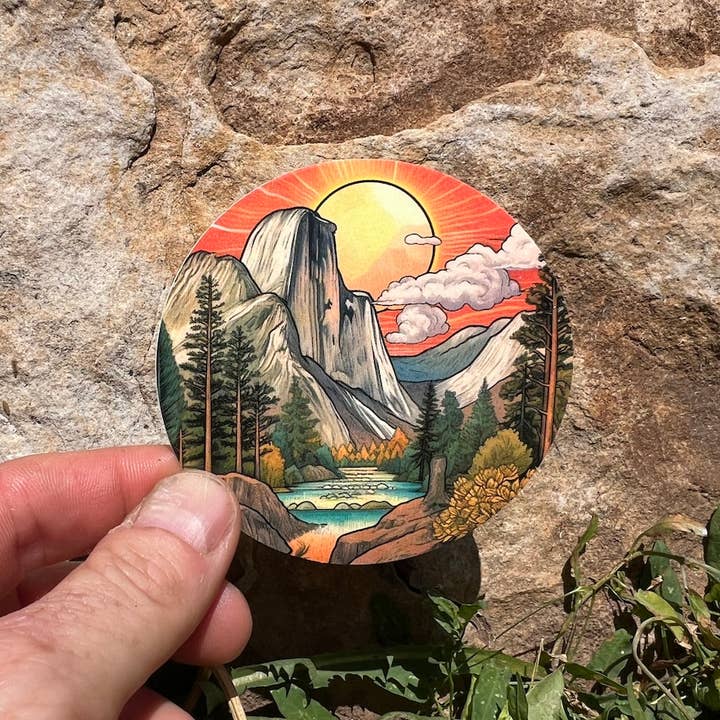 Sticker Art - Vente Autocollant - Autocollant du parc national de Yosemite, demi-dôme, lavable au lave-vaisselle 2