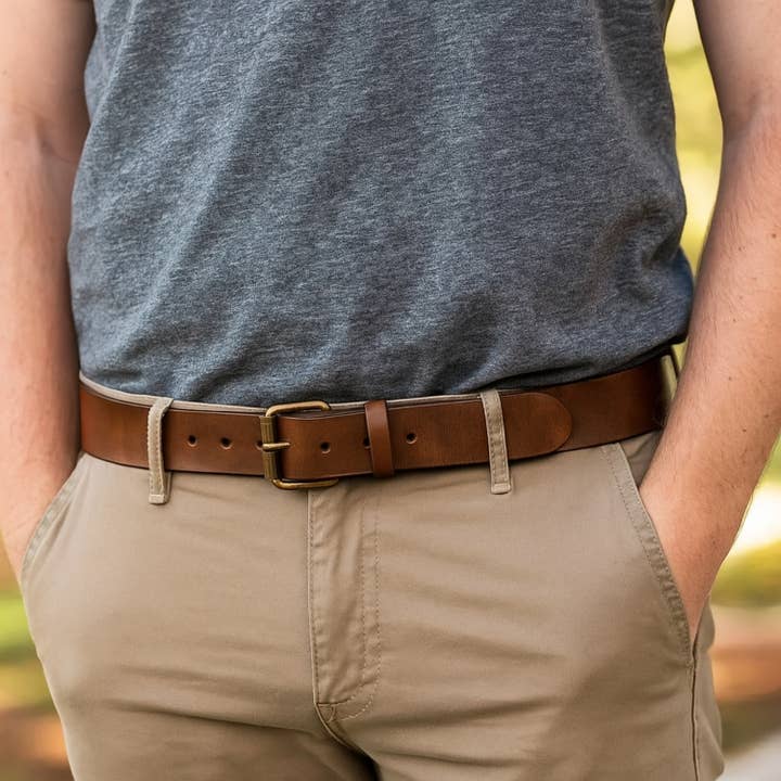 Hides – wholesale Belt – Men's – Distressed Leather Belt with Removable Buckle - 1.5in3