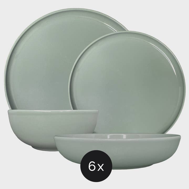 TERREA HOME – wholesale Tableware set – Elements Green Olive Dinnerware Set 18 Pieces