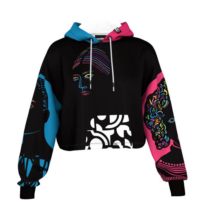 Portraits Cropped Hoodie for wholesale by FreshHoods
