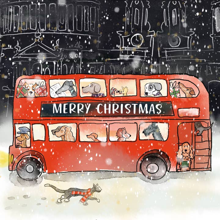 Christmas Bus for wholesale by Jo Scott Art