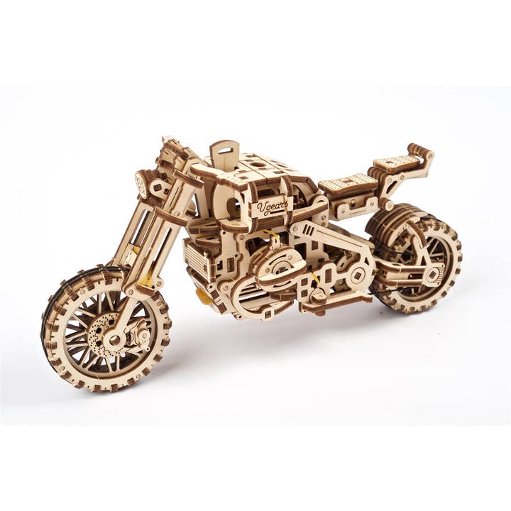 Ukidz LLC - Wholesale DIY Craft Kit - UGears Motorcycle Scrambler UGR-10 -Wooden 3D Puzzles - DIY4