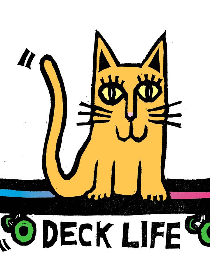 Deck Life - skateboarden - kleurenafdruk van 8,5 x 11" voor wholesale door Pixel Palmer
