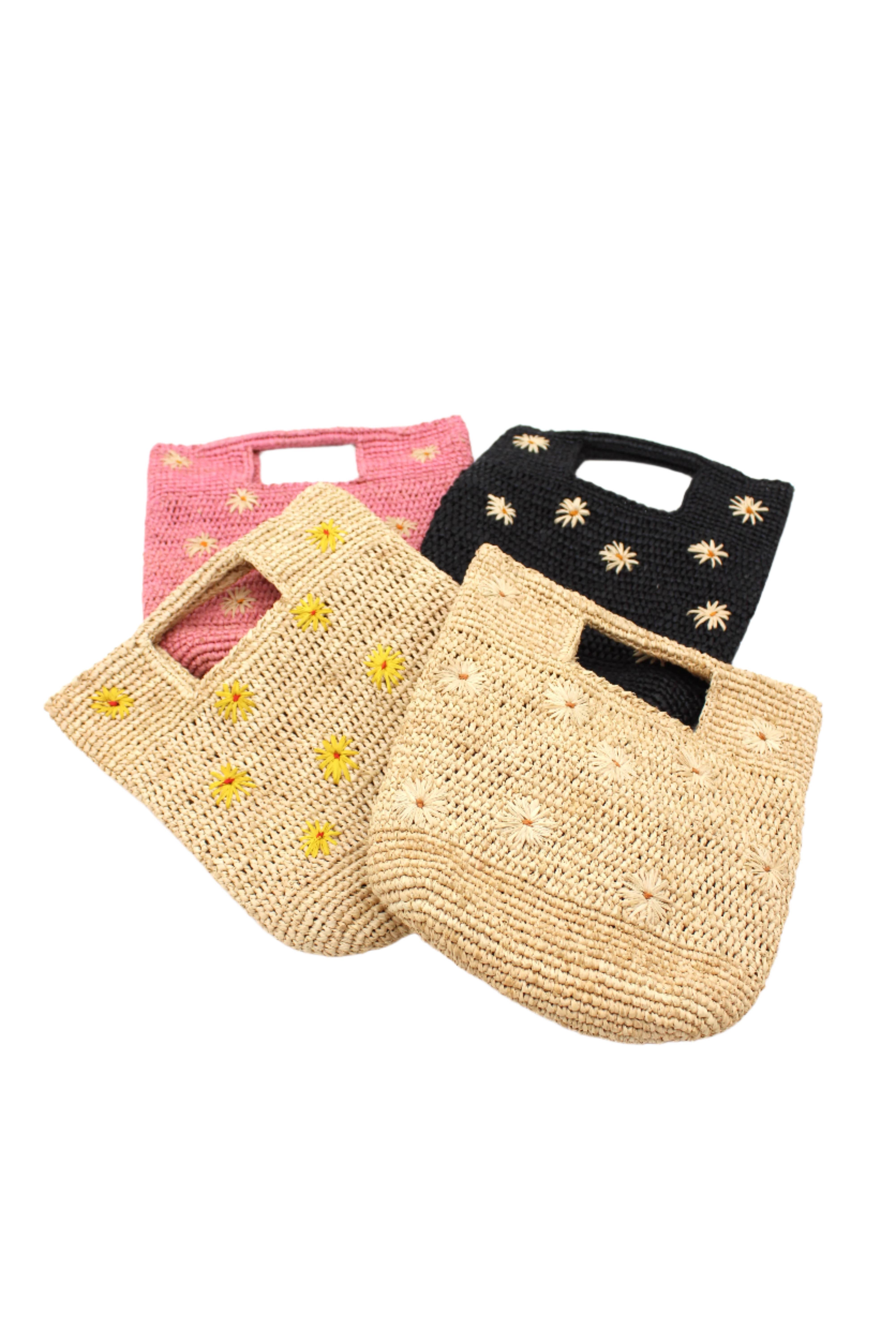 Shebobo - Wholesale Beach Bag - Mini ConCon Daisy Flower Crochet Petite Straw Basket Handbag5