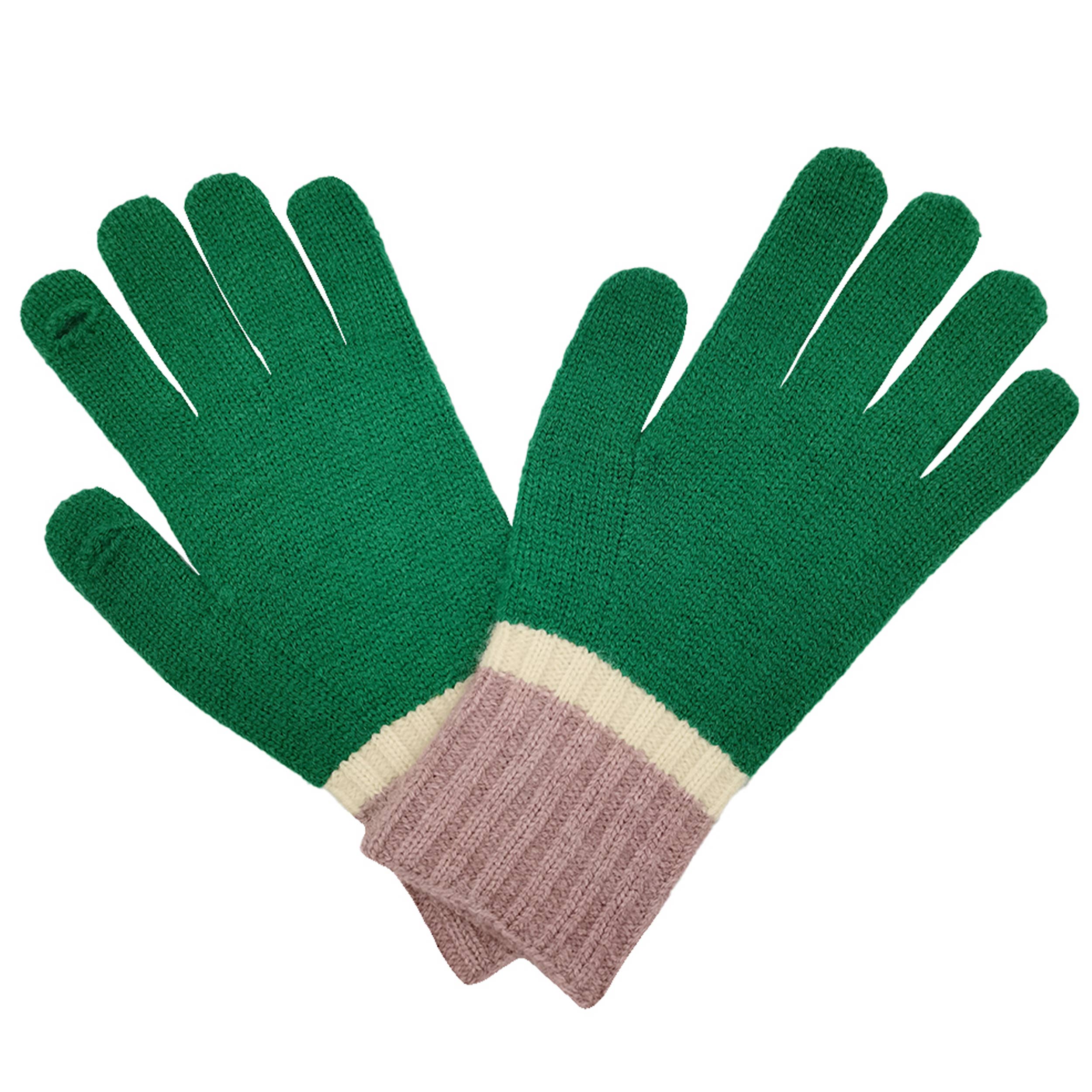 Hana - Wholesale Gloves – Women's - Three Tone Knit Plain Winter Long Gloves5