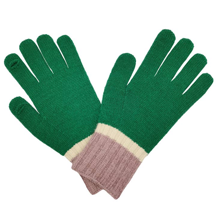 Hana - Wholesale Gloves – Women's - Three Tone Knit Plain Winter Long Gloves5