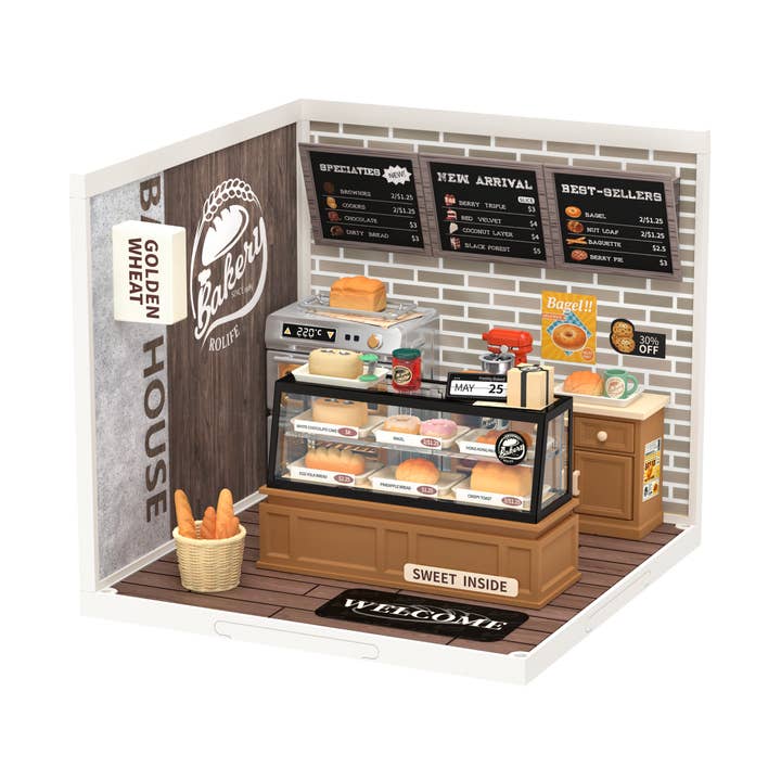 DIY Miniature House Kit: Golden Wheat Bakery for wholesale by Hands Craft