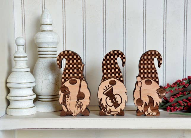 Driftless Studios - Wholesale Decorative Tabletop Object - Engraved Camping Gnome - Camper Home Décor1