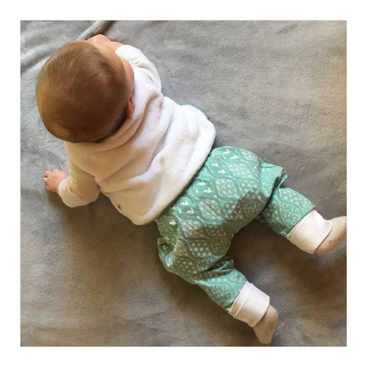 Harem pants Moucharabieh green d'eau for wholesale by Eugénie Design