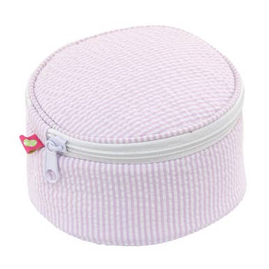 6" Pink Seersucker Button Bag | Mint for wholesale by Mint