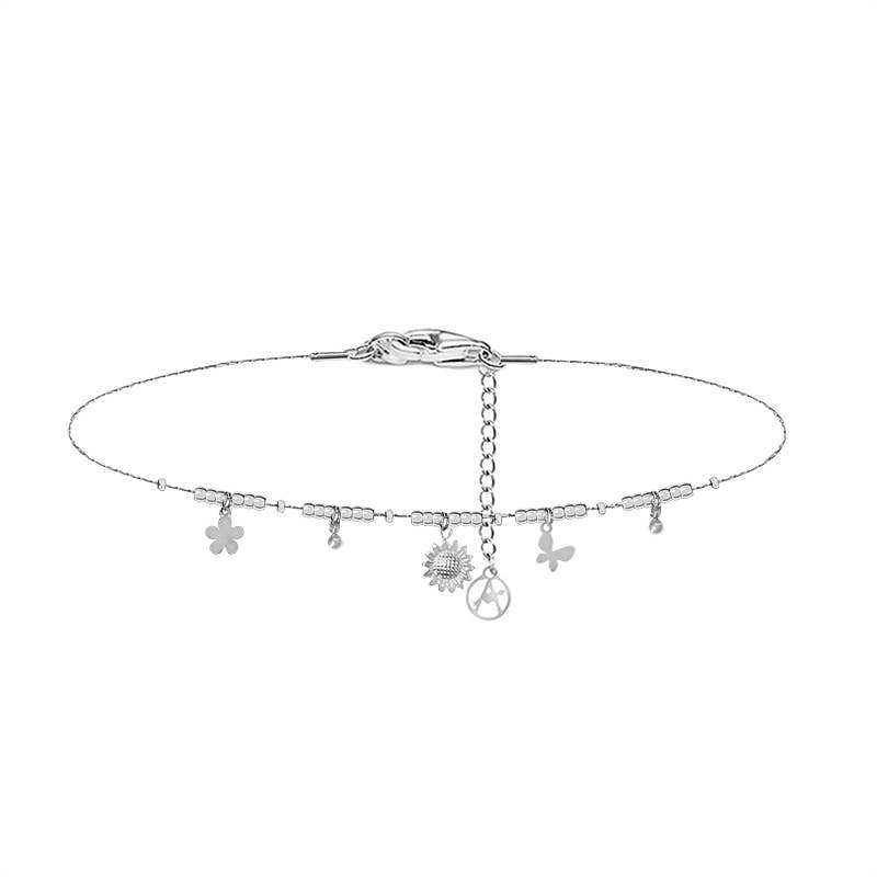 AMORINO SRL - Wholesale Charm/Dangle Bracelet - SUNFLOWER BRACELET WITH SMALL SPHERES AND CHARMS - YC2588B1390