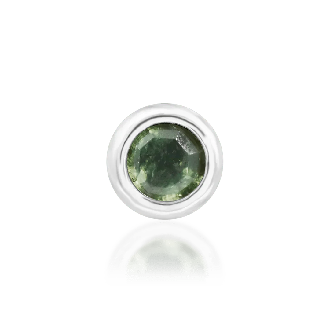 Piercing-zone - Vendita all'ingrosso Orecchini singoli - Alary – Agata Muschiata con Griffe – Terminale Senza Filettatura in Oro 14K7