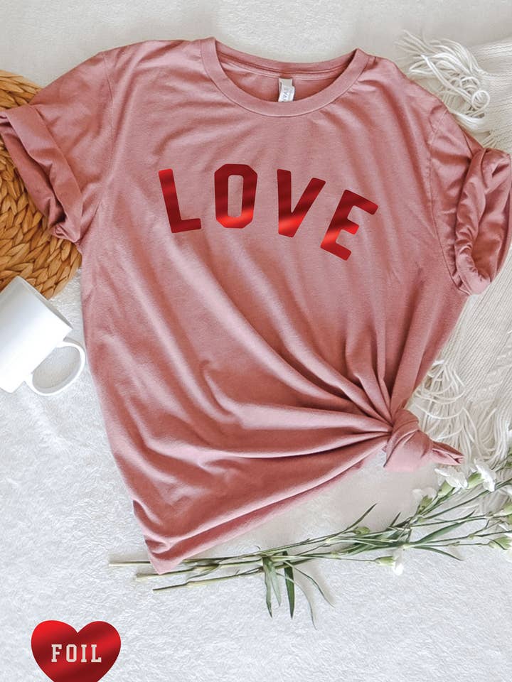 LOVE FOIL Graphic T-shirt for wholesale by OAT COLLECTIVE