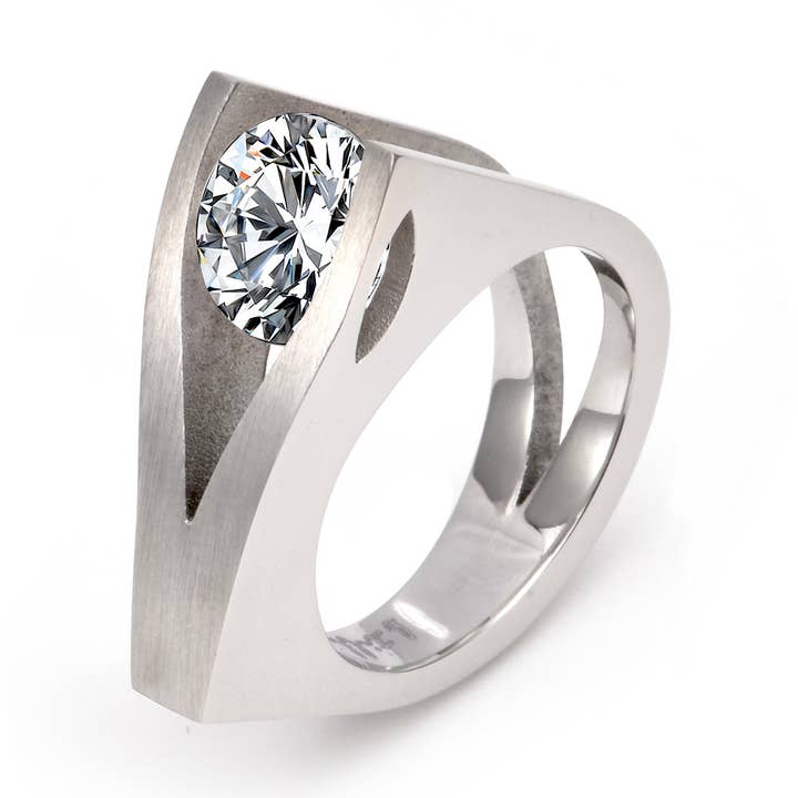 RG095W B.Tiff Wishbone 2 ct Solitaire Ring for wholesale by B.Tiff