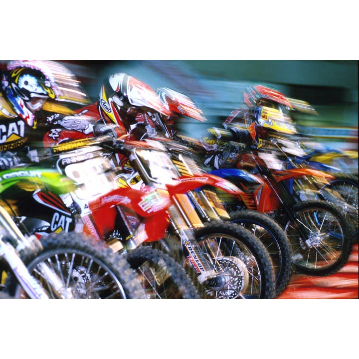 Motocross Racing in Action Photo Art Print Poster 18x12 for wholesale by Gotham Gifts