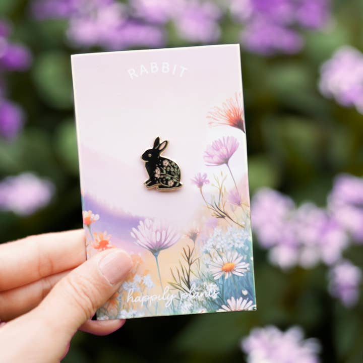 Happily Plants - Wholesale Lapel Pin/Button - Rabbit Lapel Pin, Bunny Garden Wildlife Gifts7