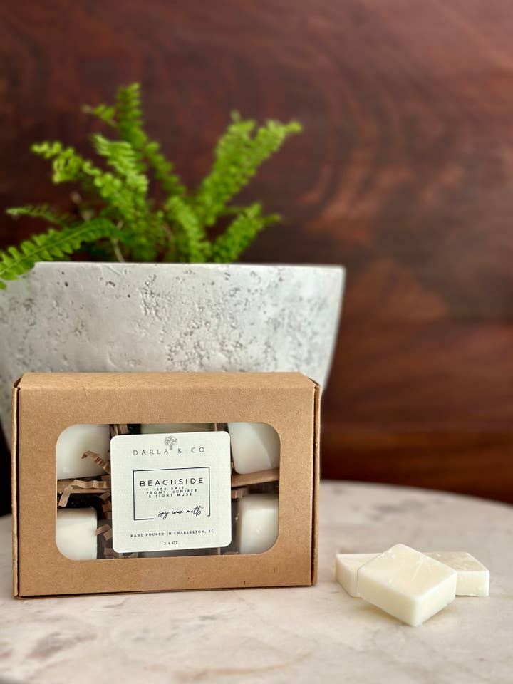 Vokssmelter ved stranden (hav + salt) for engroshandel hos Darla & Co.