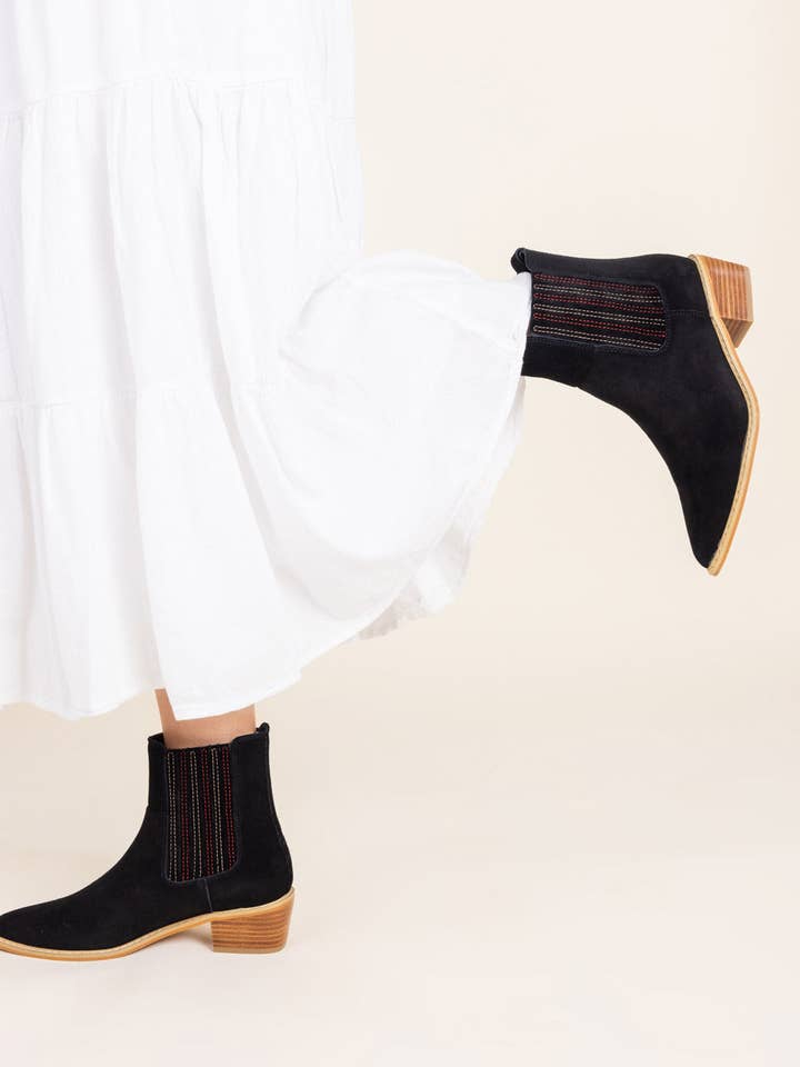 Leonor Suede Ankle Boot in Black for wholesale by Naughty Monkey Open Pack