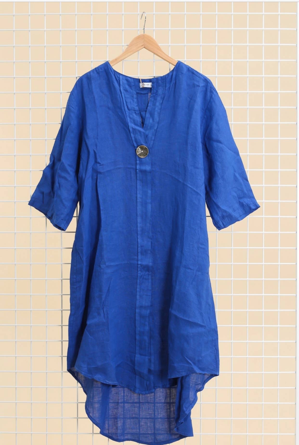 LÉA & LUC - Vente Robe – femme - Robes en 100% Lin avec un bouton REF. 55475