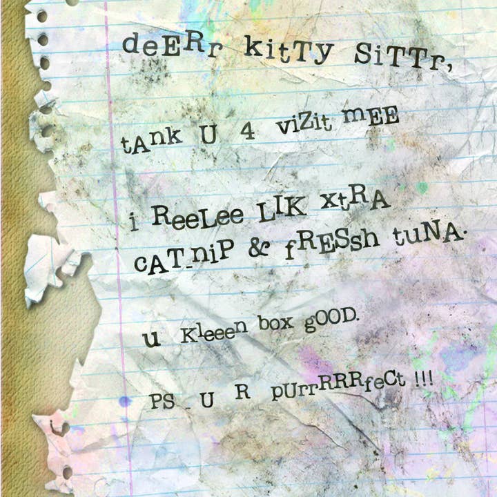 Dog Speak - Vente Carte de vœux classique - Garde d'animaux - Lettre gardienne de chat2