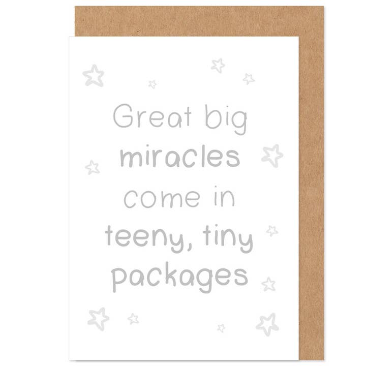 Great Big Miracle Winzige Paket Karte für vorzeitiges Baby für den Großhandel von Bow & Bell