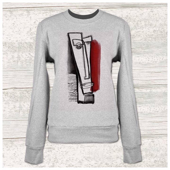 Face Man Woman Crew Neck Sweatshirt for wholesale by Collecteeve