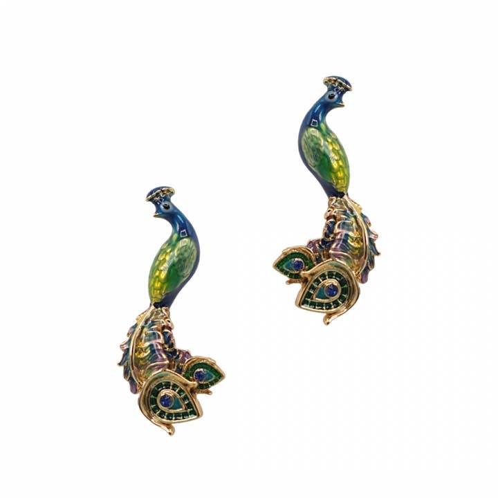 Peacock Stud Earrings for wholesale by Bill Skinner
