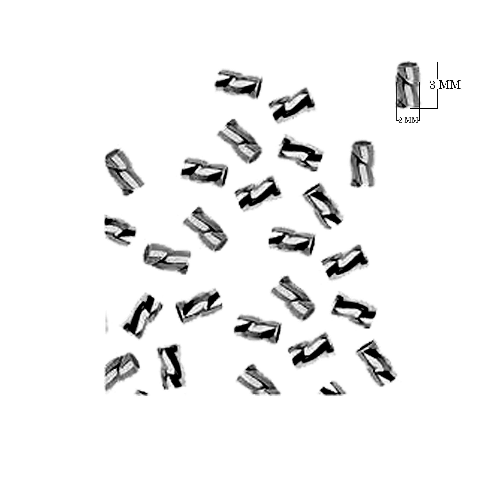 Bali Designs - Wholesale Beads - CRR-103-3X2MM Rhodium Overlay Twisted Crimp Bead1