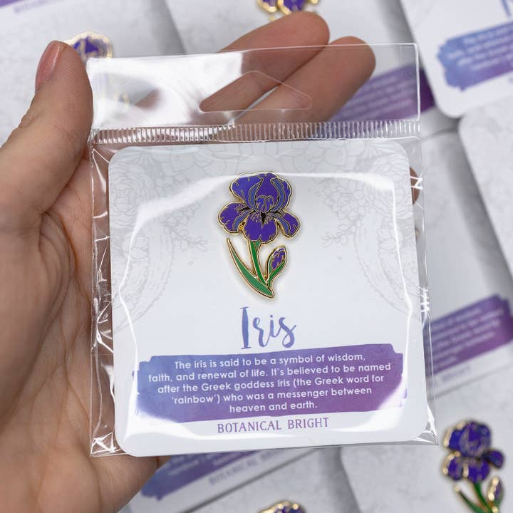 Botanical Bright – wholesale Lapel pin/button – Iris Enamel Pin