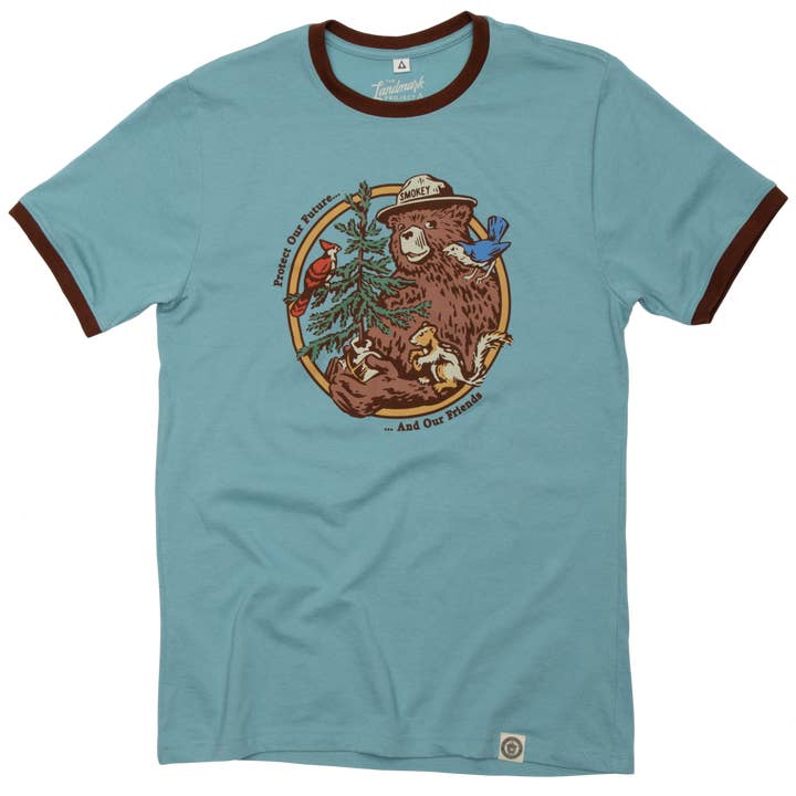 The Landmark Project - Wholesale Screen Printed T-Shirt - Unisex - Smokey's Friends Ringer Tee