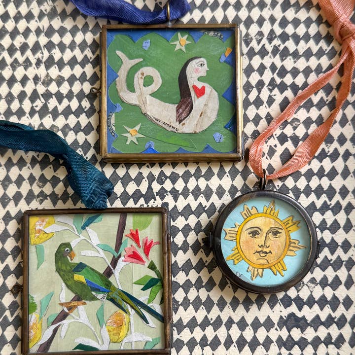 Maris Mirum - Wholesale Ornament - Meriwether ~ Art Locket Ornament Nautical Mermaid Handmade 2