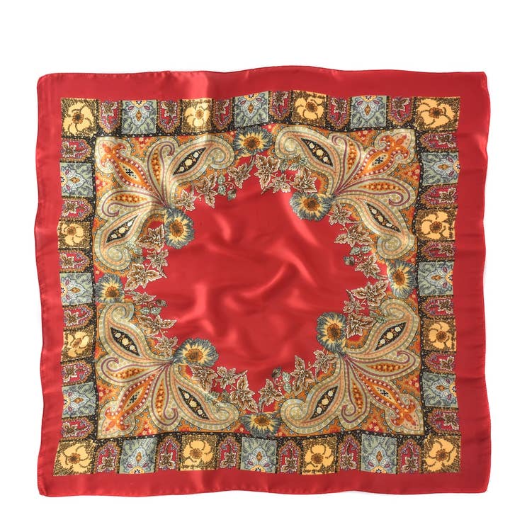 Funkyrel® Atzbranding Limited - Wholesale Scarf – Women's - Scarvii - Paisley Square Scarf1