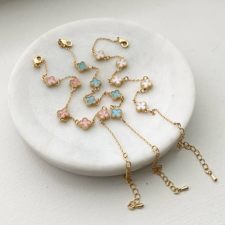 musthavemustget - Wholesale Link & Chain Bracelet - Clover Leaf Mini Bracelet