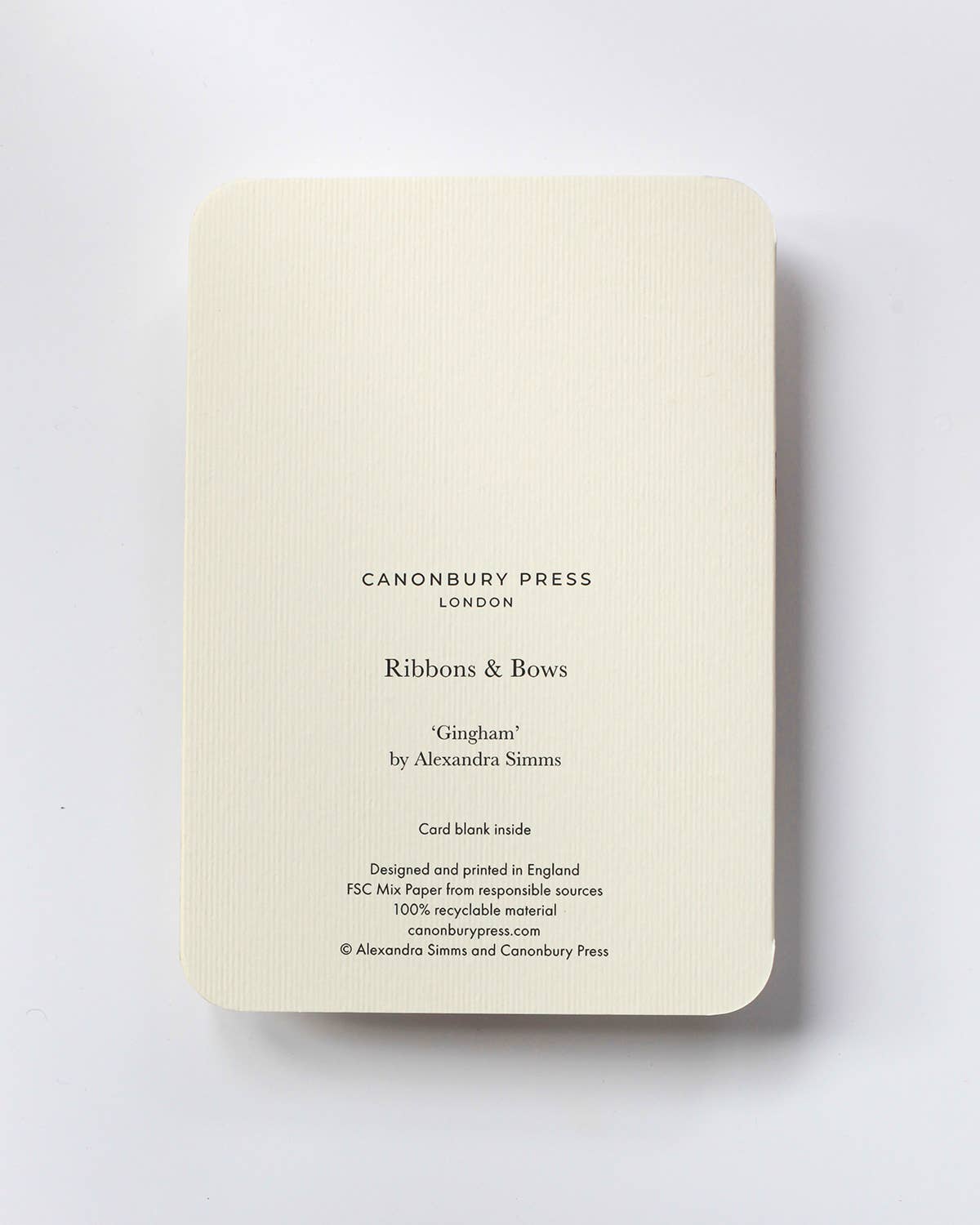 Canonbury Press - Wholesale Birthday Card - Gingham Bow Greeting Card | Birthday Card | Luxury Cards3