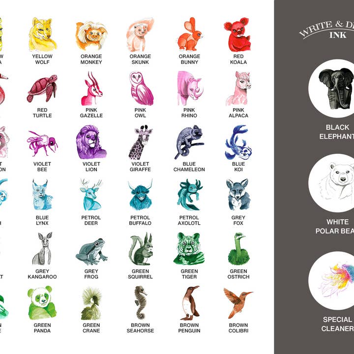 Octopus Concept GmbH – wholesale Writing ink – Write and Draw Ink 347 Black Elephant Writing Paper 50ml2