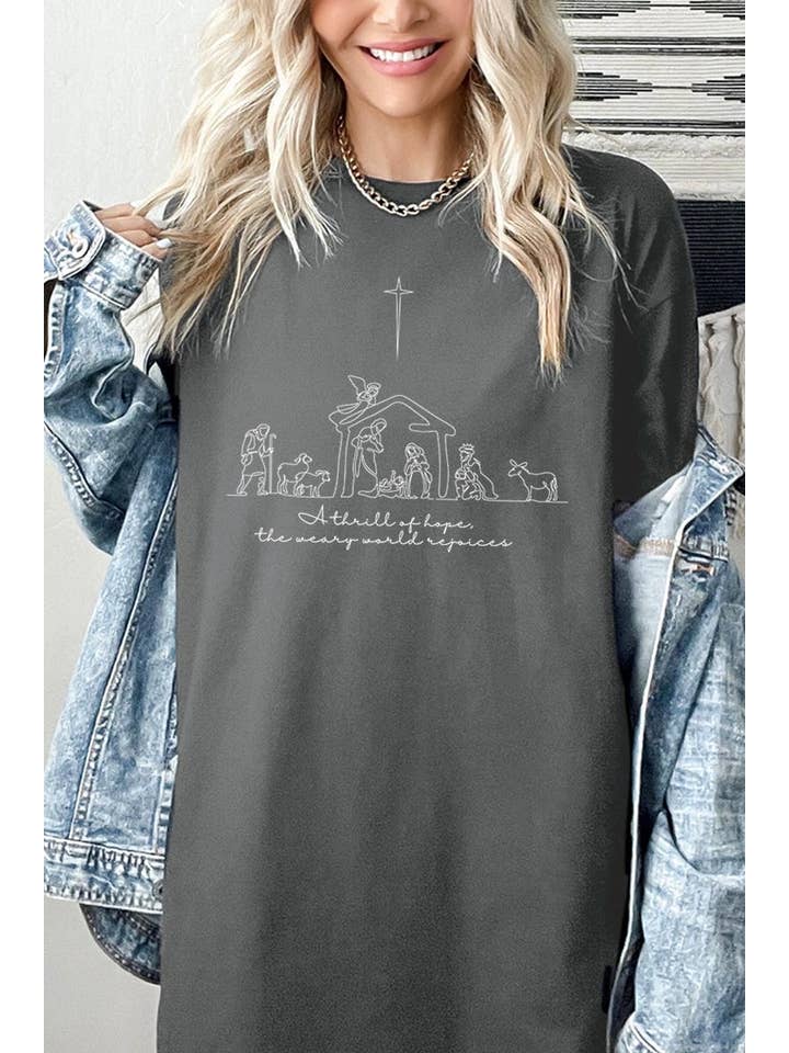 COLORBEAR - Wholesale T-Shirt (Graphic) - Unisex - A Thrill of Hope Nativity Graphic Heavyweight Tee