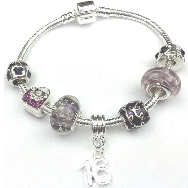 Teenager's 'Disco Queen' Age 13/16/18 Silver Plated Charm Bead Bracelet for wholesale by Liberty Charms